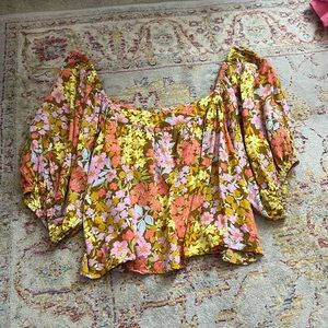 Billabong cropped floral print top